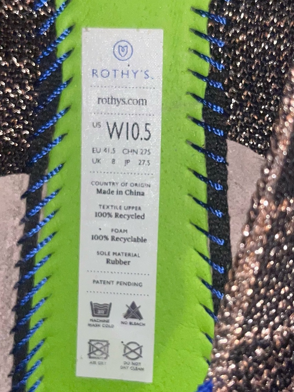 Rothy's Golden Shimmer round toe Ballet Flats - Picture 3 of 5